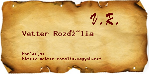 Vetter Rozália névjegykártya